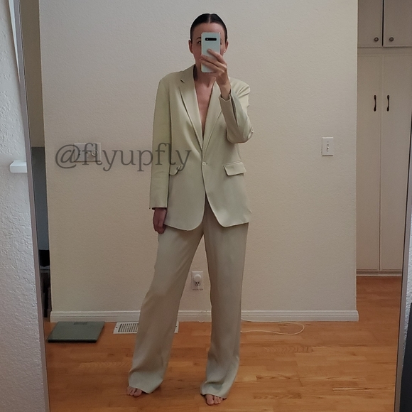 ZARA Matching Set * Satin Effect Blazer & Wide Pants - Picture 11 of 16